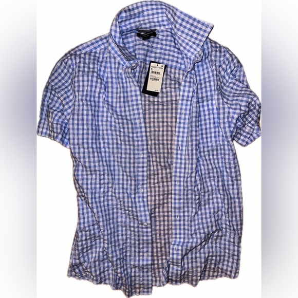 Nordstrom men’s gingham trim fit button up medium - Picture 1 of 3